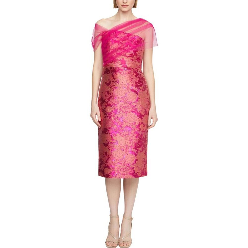 Theia Womens  Judy Shawl Midi Dress